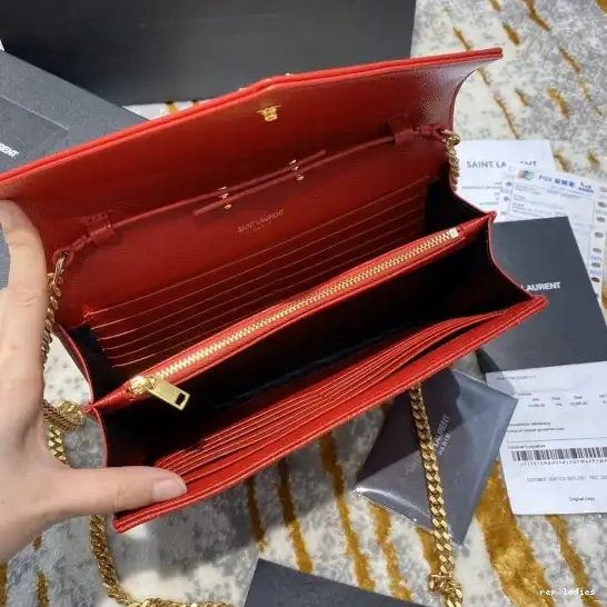 Repzbay REP MATELASSÉ CHAIN CASSANDRE WALLET YSL 0507